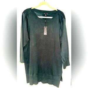 1X Emerald Cable and Gauge Tunic-Length Sweater, NWT, Very Soft